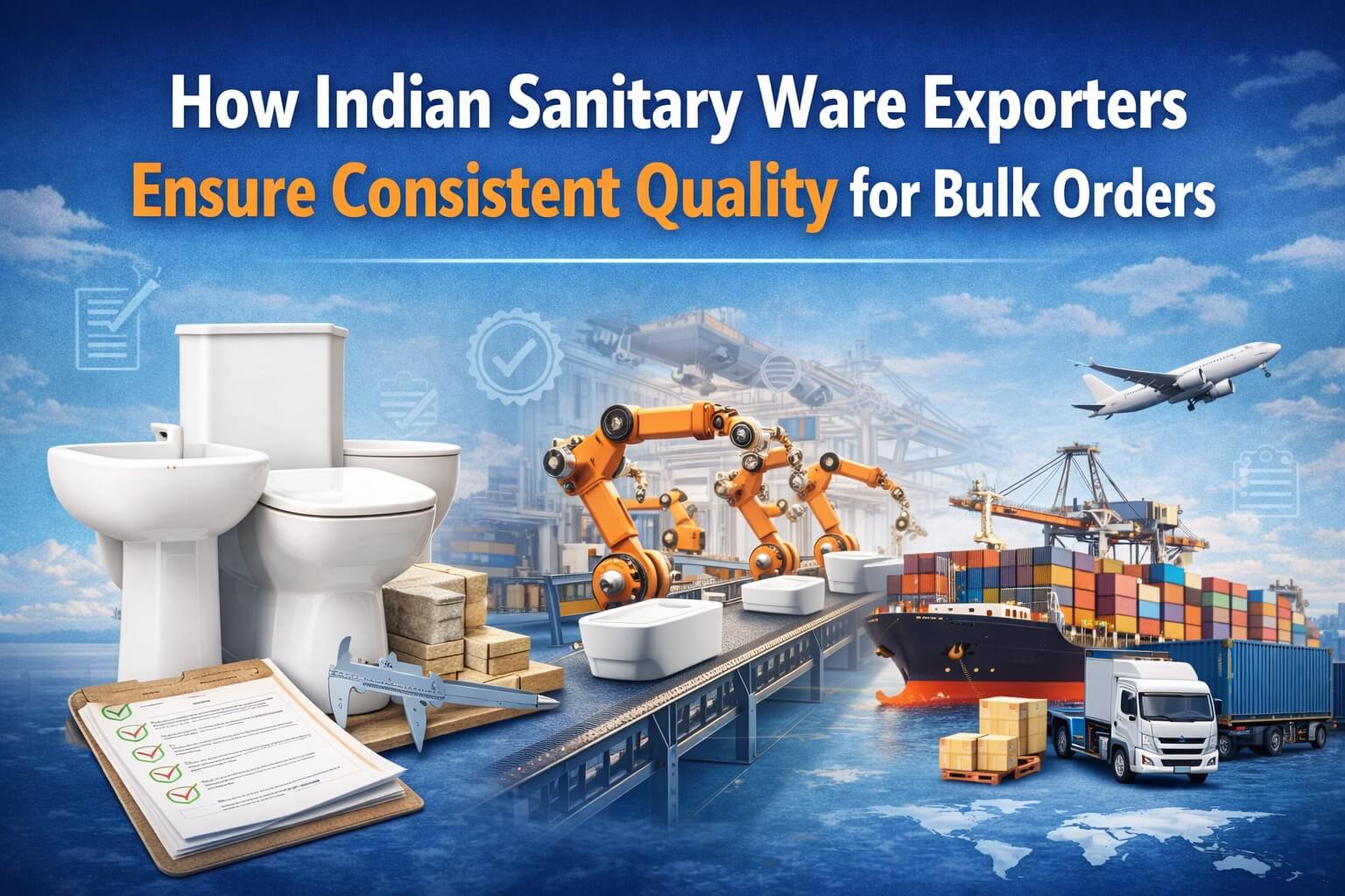How Indian Sanitary Ware Exporters Ensure Consistent Quality for Bulk Orders